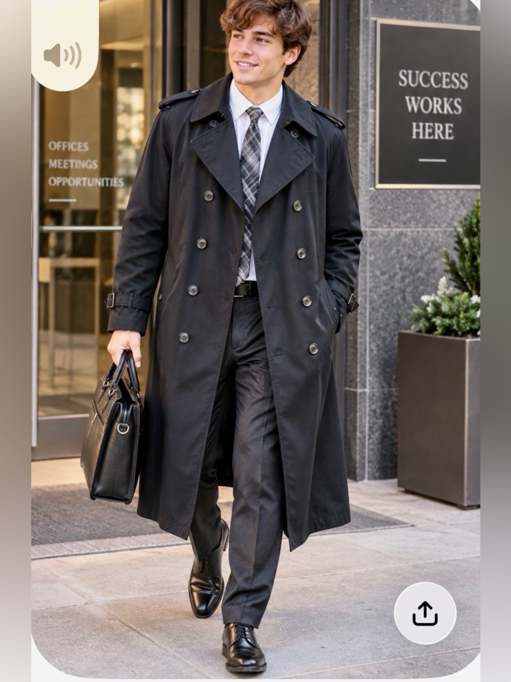 BLACK TRENCH COAT LIKE NEW IN GREAT CONDITION